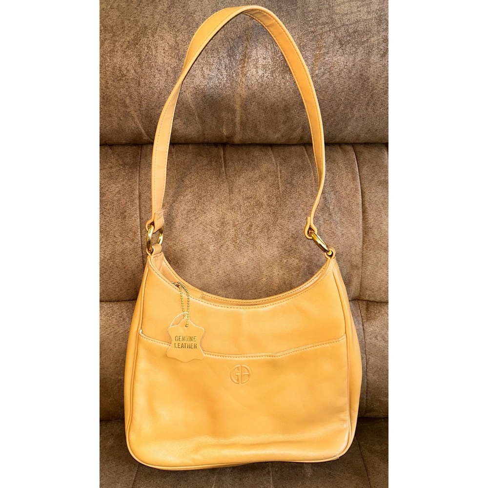 Giani Bernini Genuine Leather Sepia Colored One Strap Shoulder Purse